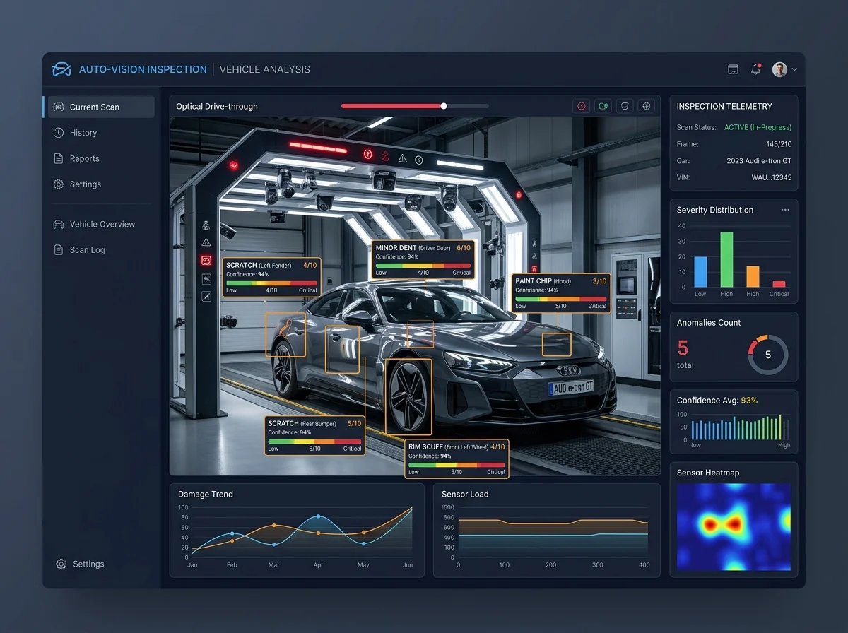 AutoVision Vehicle Inspection & Damage Detection Dashboard