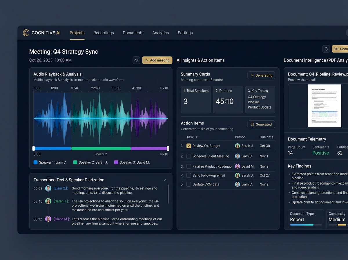 Minuta Speech Recognition & Document Intelligence Dashboard